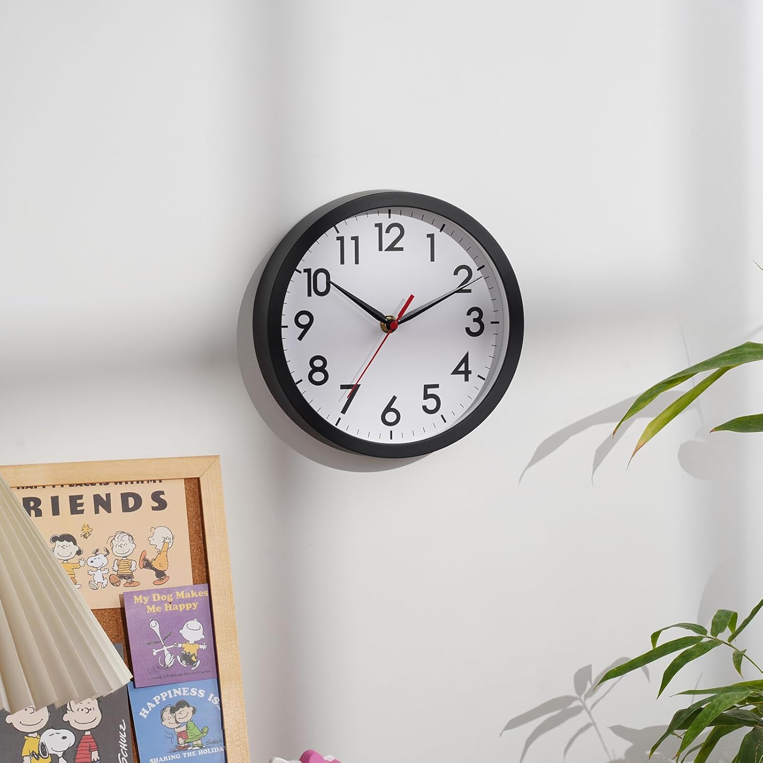 AKCISOT Wall Clock, Modern Small Wall Clocks Battery Operated 8 Inch, Silent Non-Ticking Analog Classic for Office, Home, Bathroom, Kitchen, Bedroom, School(Black) - Image 4