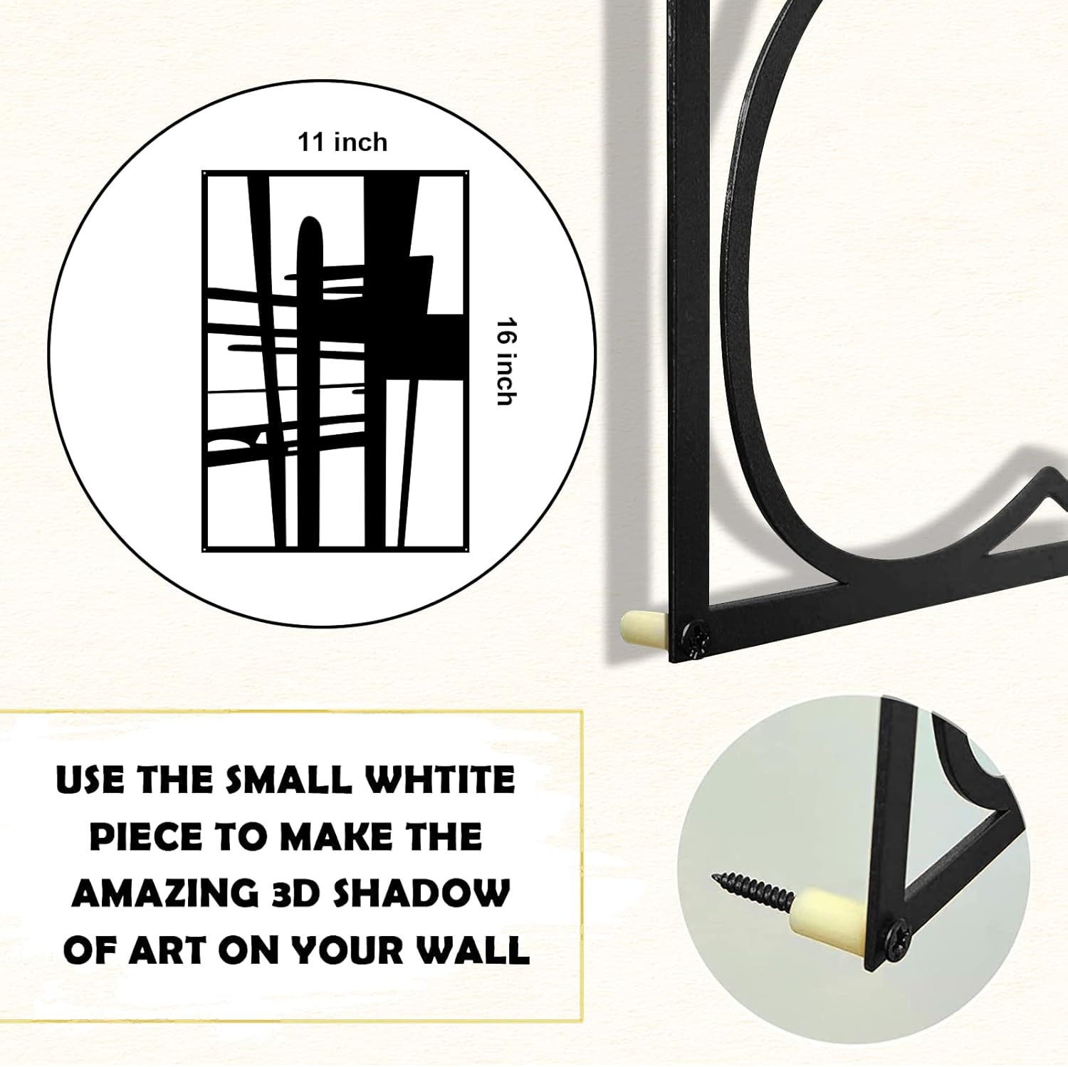 Glamativity 4 Pack Black Abstract Metal Wall Art, Minimalist Décor Single Line Art Wall Décor, 3D Textured Metal Wall Sculptures, for Living Room Bedroom Bathroom Study Room (Black Abstract, M Size 16 x 11'') - Image 6