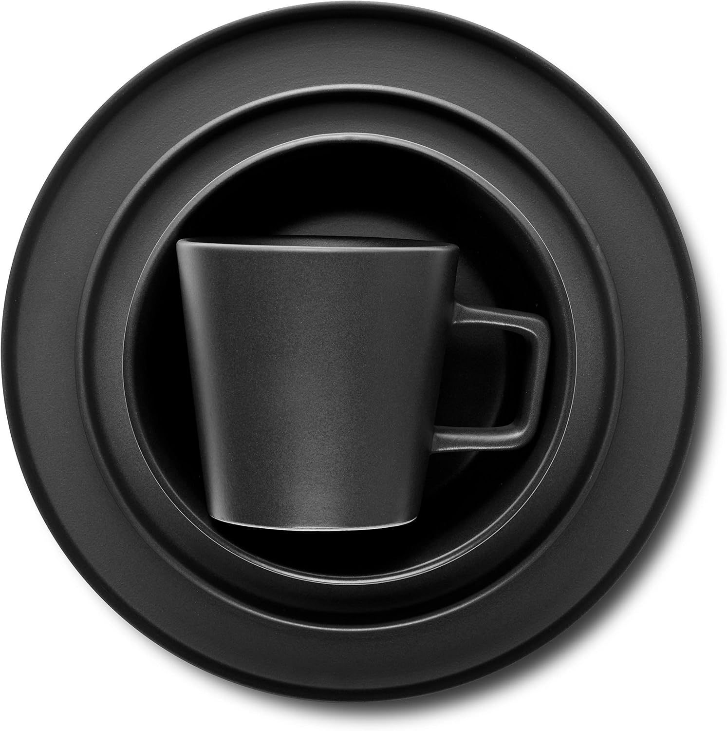 Stone Lain Coupe Dinnerware Set, Service For 4, Black Matte - Image 9